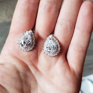 Edie, CZ Teardrop Earrings
